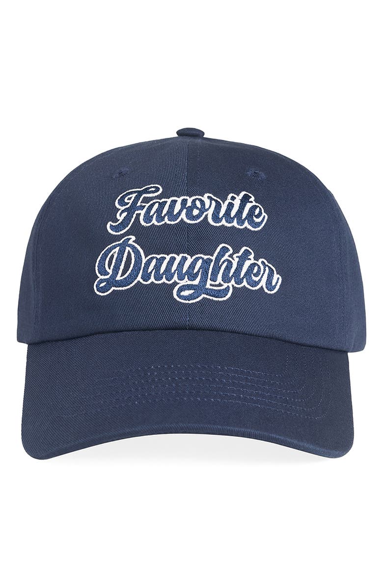 Favorite Daughter The Script Logo Baseball Cap, Main, color, Navy