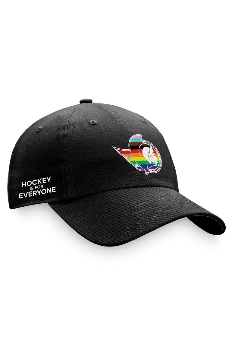 Men's Fanatics Branded Black Ottawa Senators Team Logo Pride Adjustable Hat, Alternate, color, Black