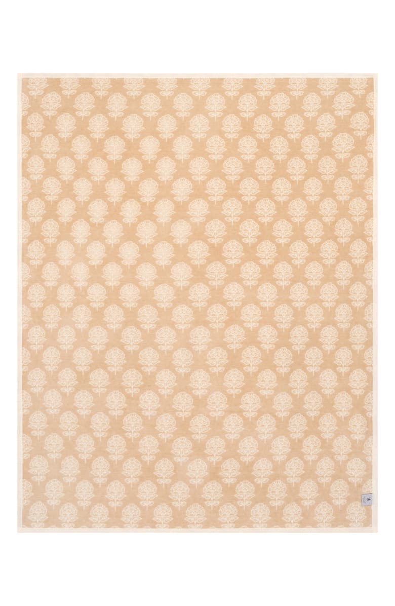 ChappyWrap Millie Blockprint Throw Blanket, Alternate, color, Tan