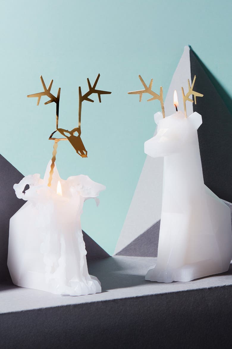PyroPet Dyri Reindeer Candle, Alternate, color, White