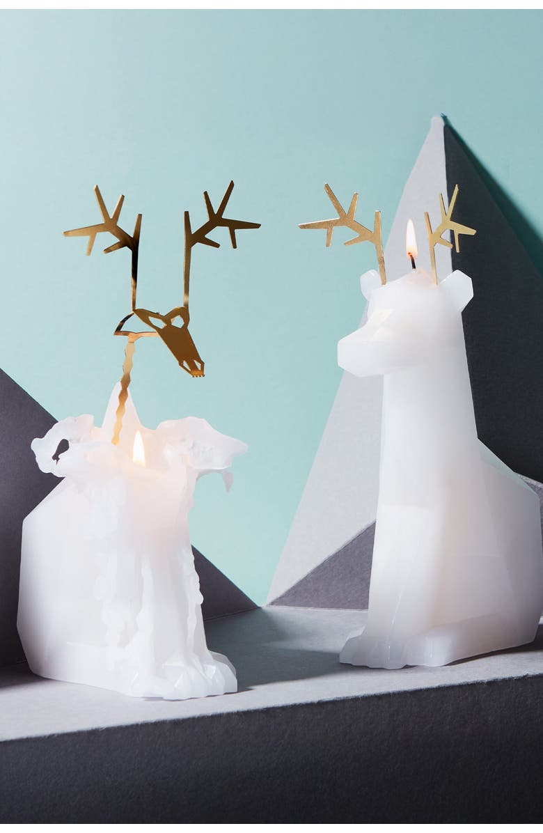 54Celsius PyroPet Dyri Reindeer Candle, Alternate, color, White