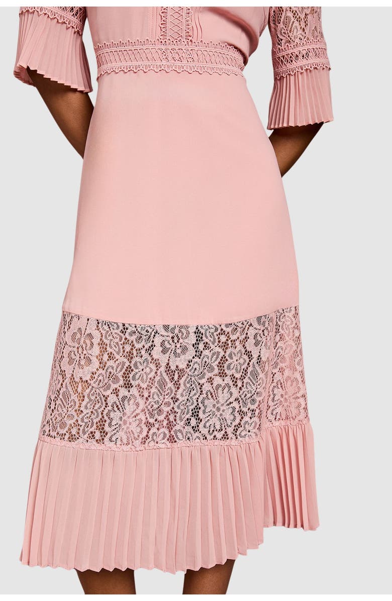 Coast Lace Insert Midi Dress, Alternate, color, Blush