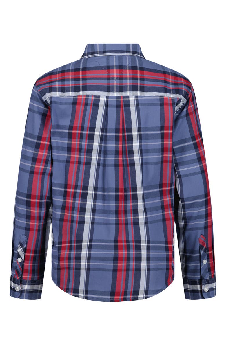 Tommy Hilfiger Kids' Plaid Button-Up Shirt, Alternate, color, Brisk Blue