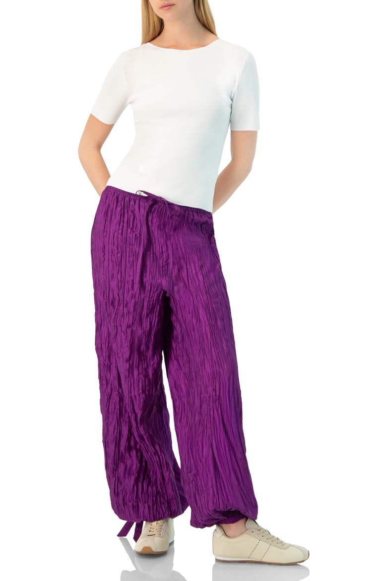 Pleated Pants with Ankle Ties, Alternate, color, Purple