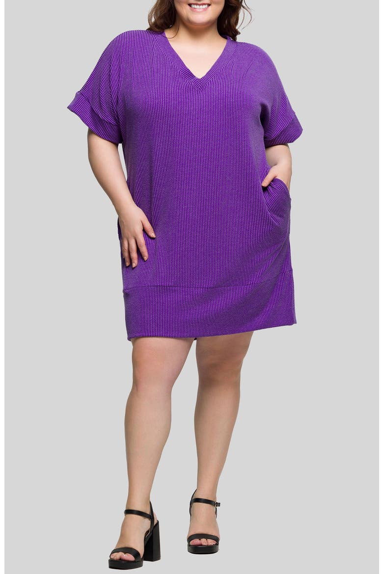 V-Neck T-Shirt Dress, Main, color, PURPLE