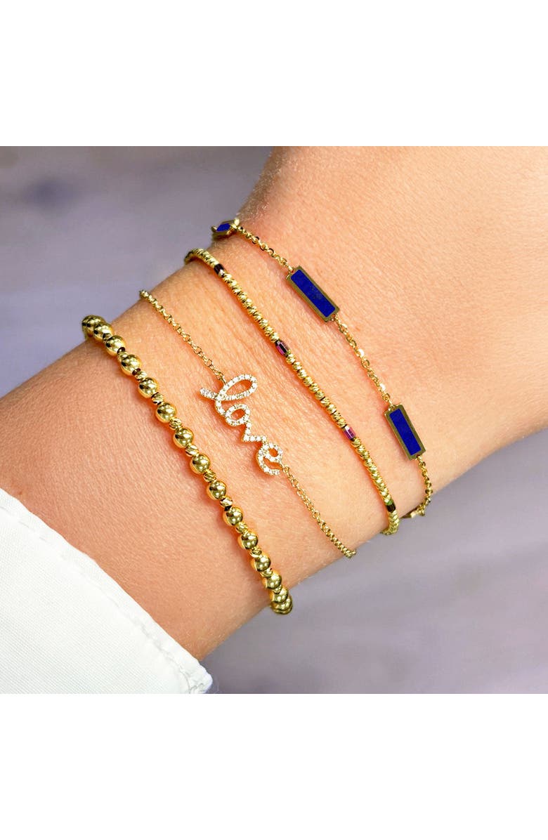 The Lovery Fine Jewelry Lapis Bar Chain Bracelet, Alternate, color, Blue
