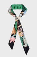 Jessie Zhao New York Silk Skinny Scarf Night Jungle Gathering
