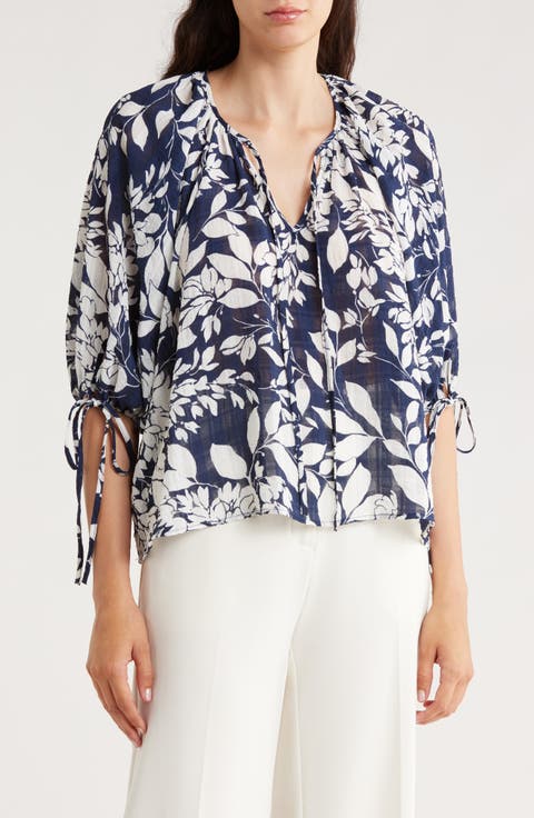 Floral Tie Sleeve Top