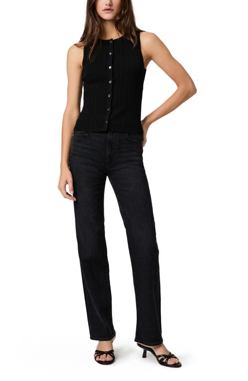 Paige Stevie High Waist Ankle Straight Leg Jeans In Black