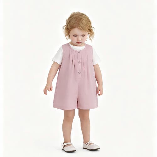 Banblu Button Romper Set In Pink