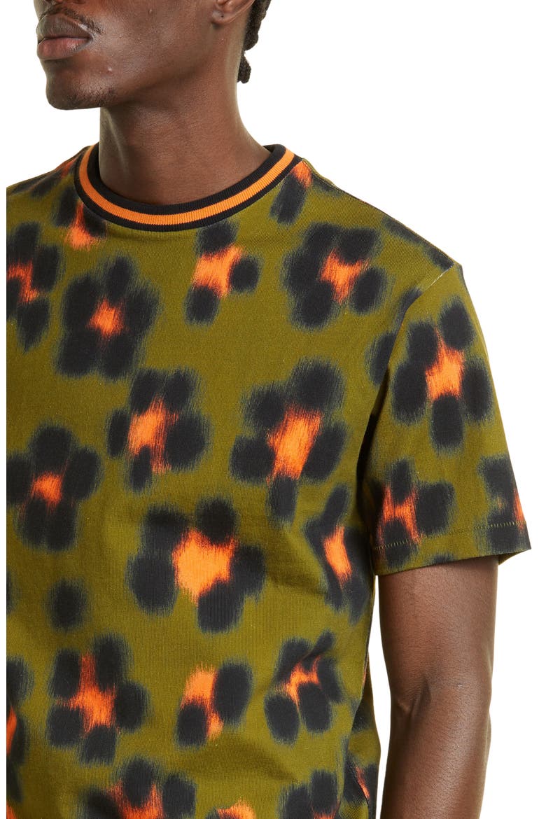 Hana Leopard Print Short Sleeve T-Shirt, Alternate, color, KHAKI