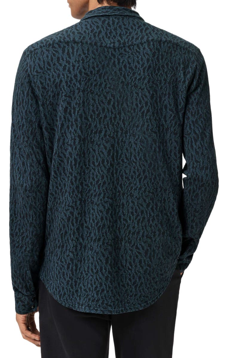 John Varvatos Ramona Long Sleeve Western Snap-Up Shirt, Alternate, color, Dark Forest