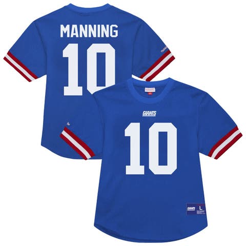 Men's Mitchell & Ness Eli Manning Royal New York Giants Retired Player Name & Number Mesh Top
