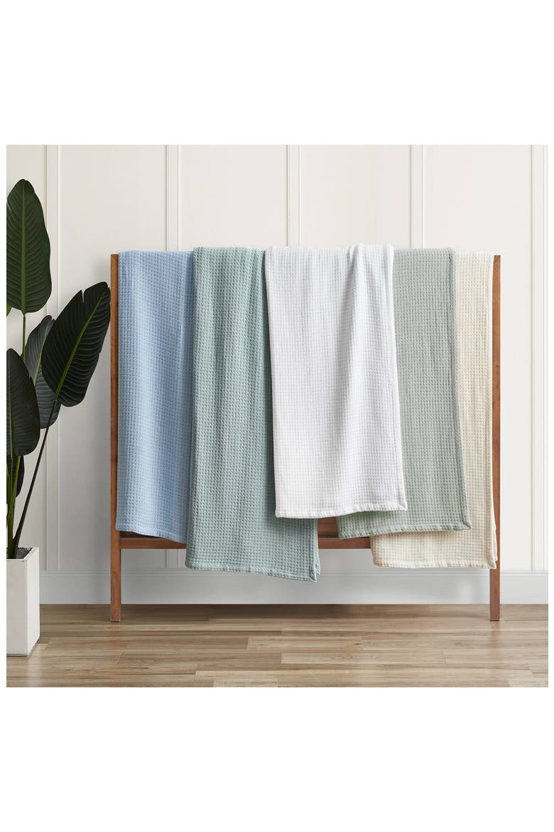 Bahama Coast Cotton Blanket, Alternate, color, COASTAL BLUE