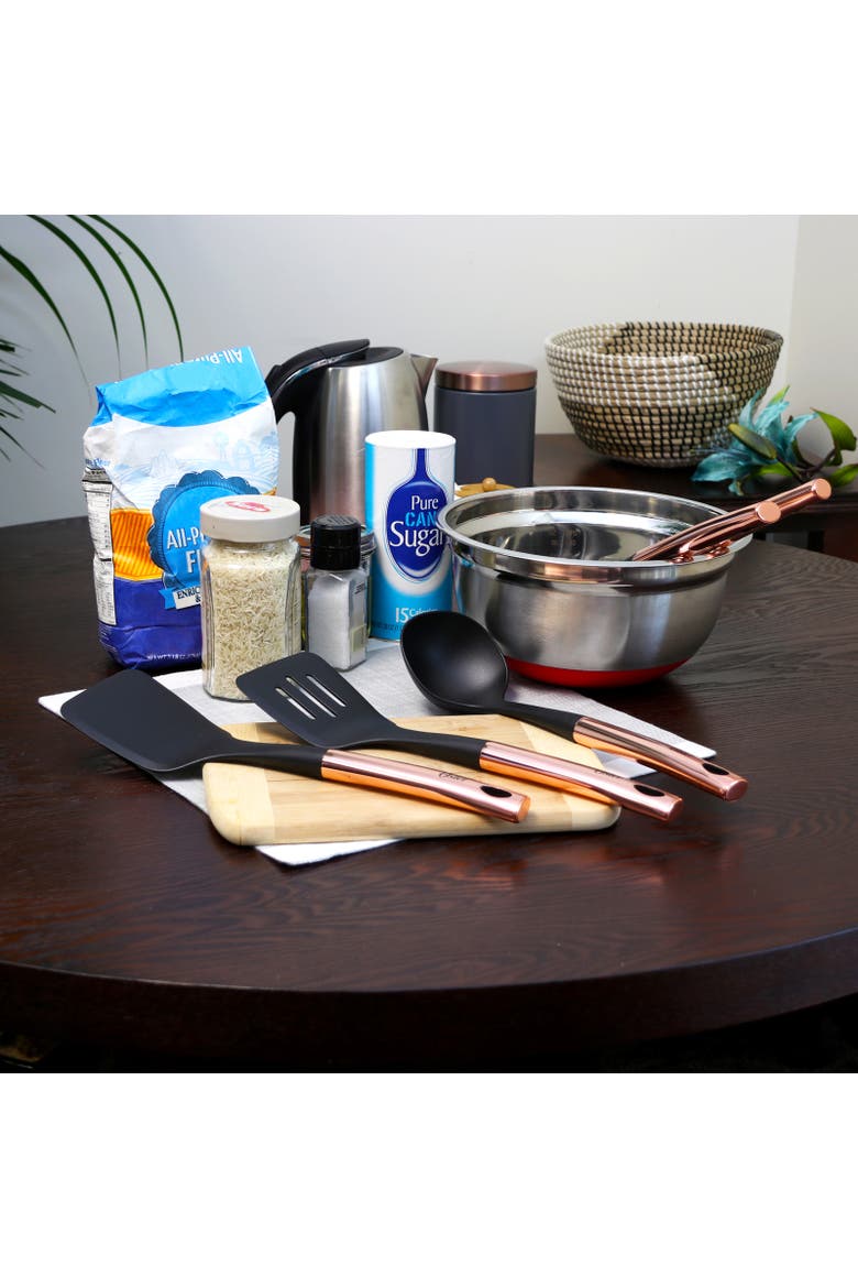 Kitchen Bliss Kitchen Tools Set with Rose Gold Handle, Set of 5, Alternate, color, Copper