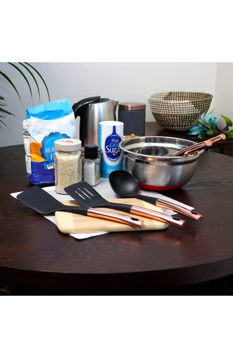 OSTER Kitchen Bliss Kitchen Tools Set with Rose Gold Handle, Set of 5, Alternate, color, Copper