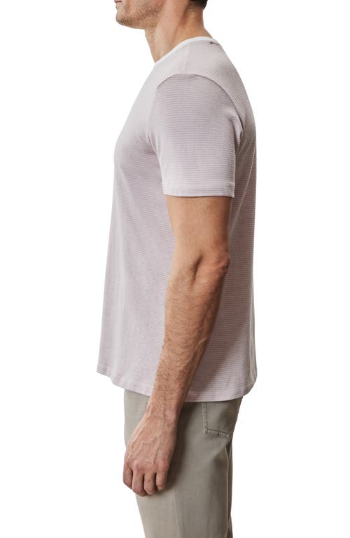 Robert Barakett Fitch Feeder Stripe Rib Trim T-shirt In Coral