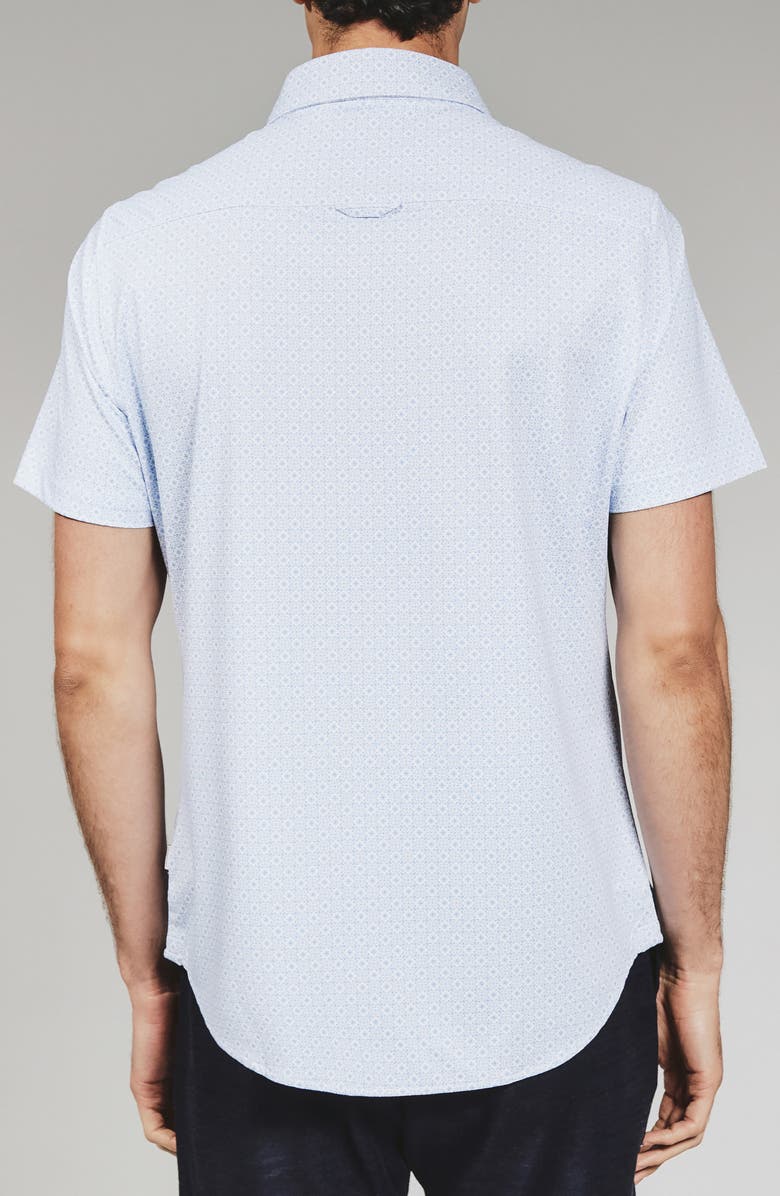 7 Diamonds Pryce Short Sleeve Stretch Button-Up Shirt, Alternate, color, Light Blue