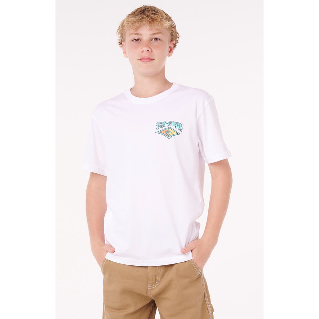 Rip Curl Kids' Dazed & Tubed Graphic T-shirt In White