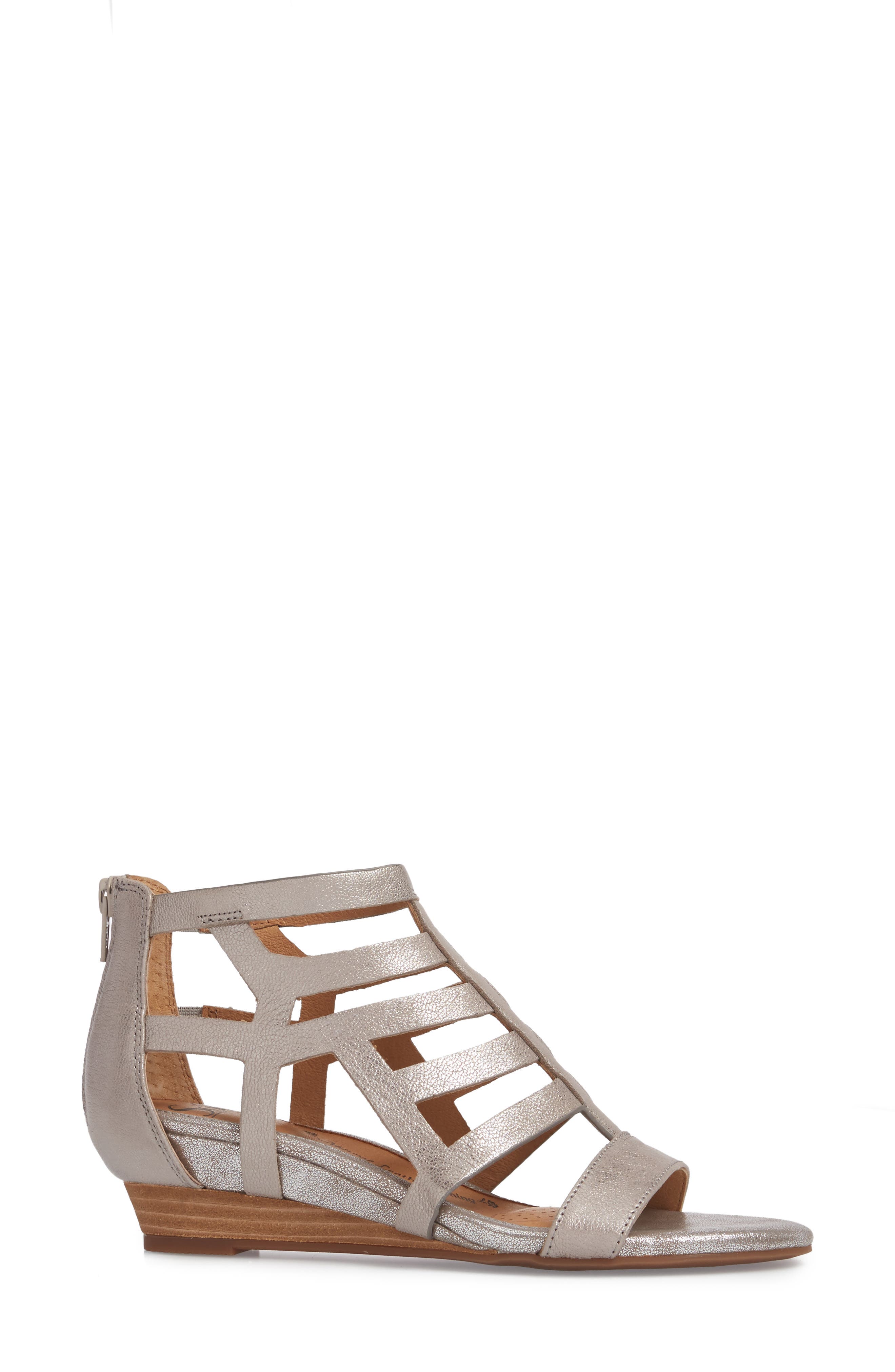 Ravello Wedge Sandal, Alternate, color, ANTHRACITE LEATHER