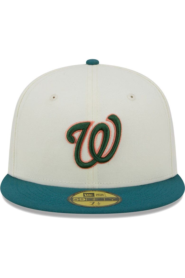 Men's New Era Cream Washington Nationals Chrome Evergreen 59FIFTY Fitted Hat, Alternate, color, Cream