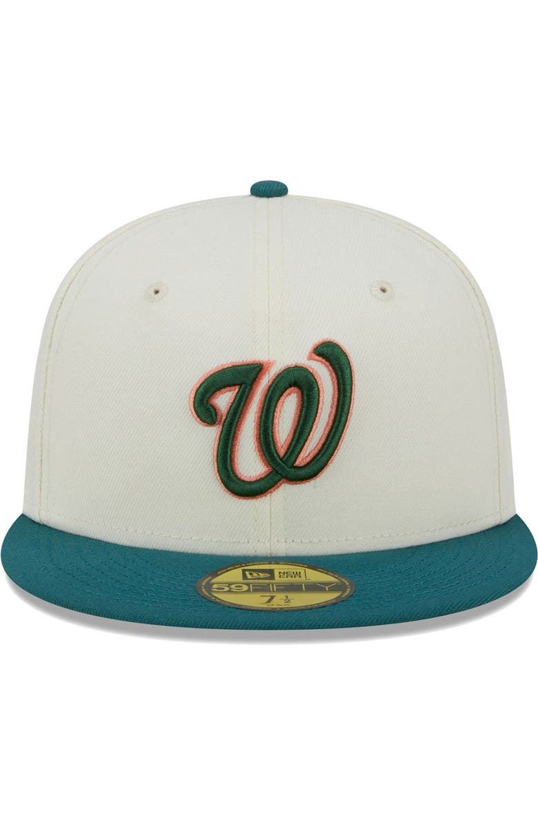 New Era Men's New Era Cream Washington Nationals Chrome Evergreen 59FIFTY Fitted Hat, Alternate, color, 