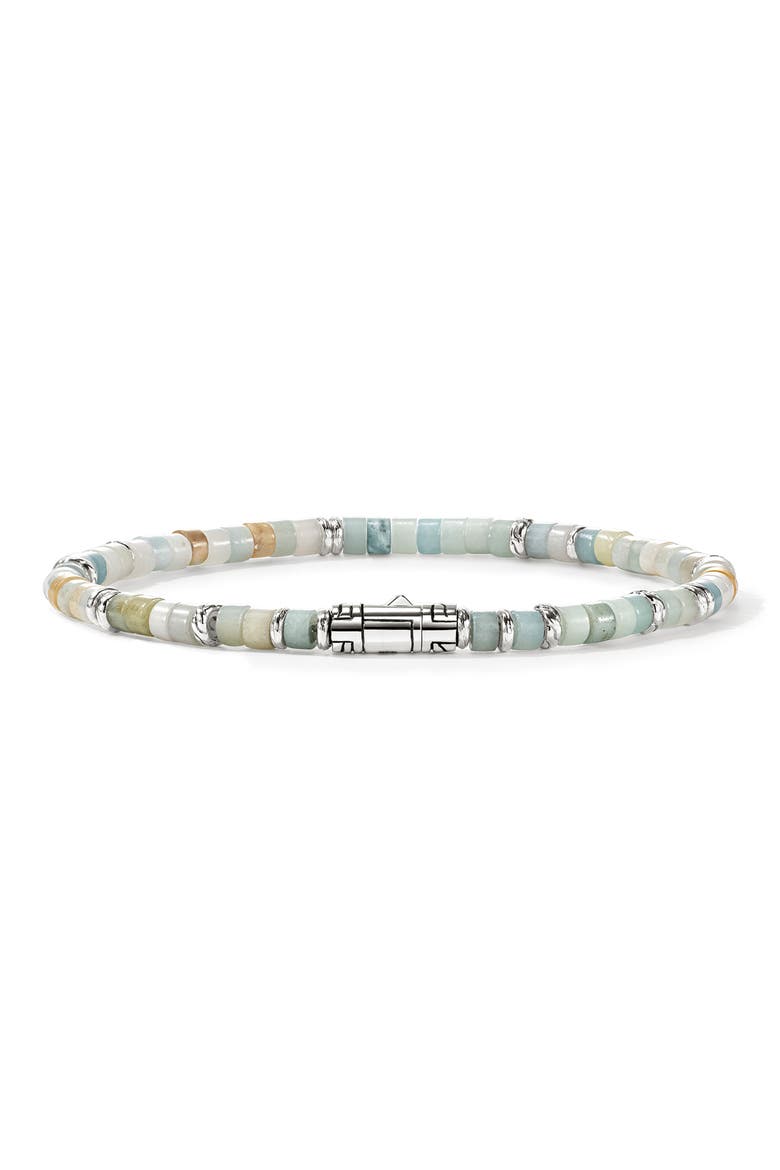 Heishi Sterling Silver & Quartzite Bead Bracelet, Alternate, color, SILVER