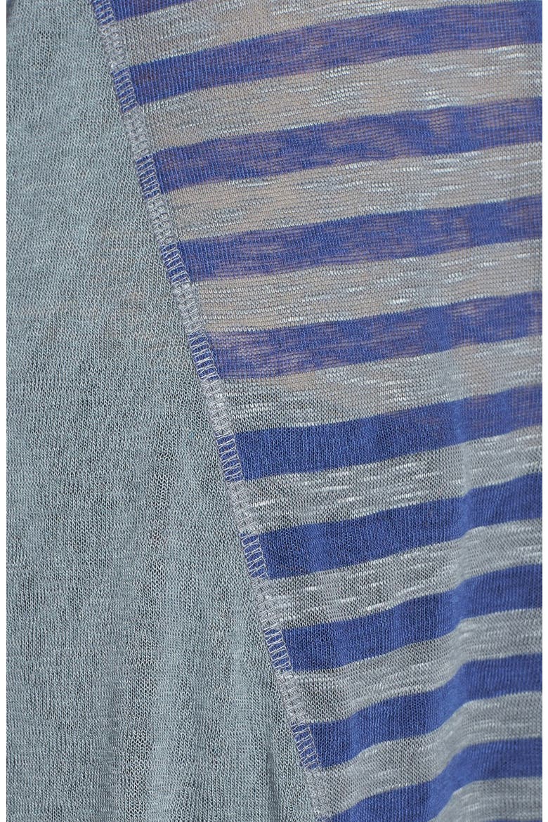 Stripe Shark Bite Hem Top, Alternate, color, NAVY/ GREY