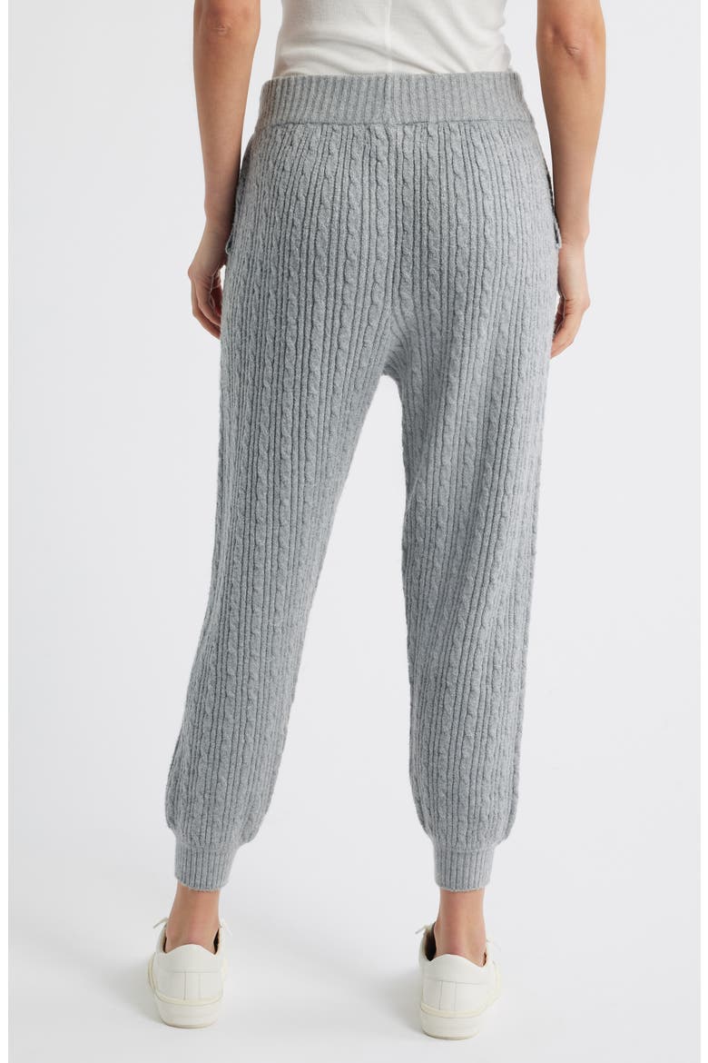 Cable Knit Sweater Joggers, Alternate, color, GRAY