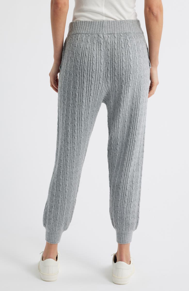 CITY BLUES Cable Knit Sweater Joggers, Alternate, color, Gray