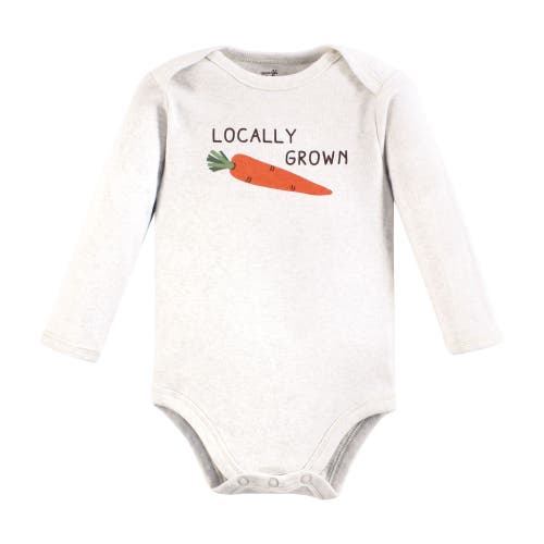 Touched By Nature Organic Cotton Long-sleeve Bodysuits In Multi