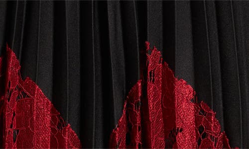 Nikki Lund Renly Pleated Lace Skirt In Black