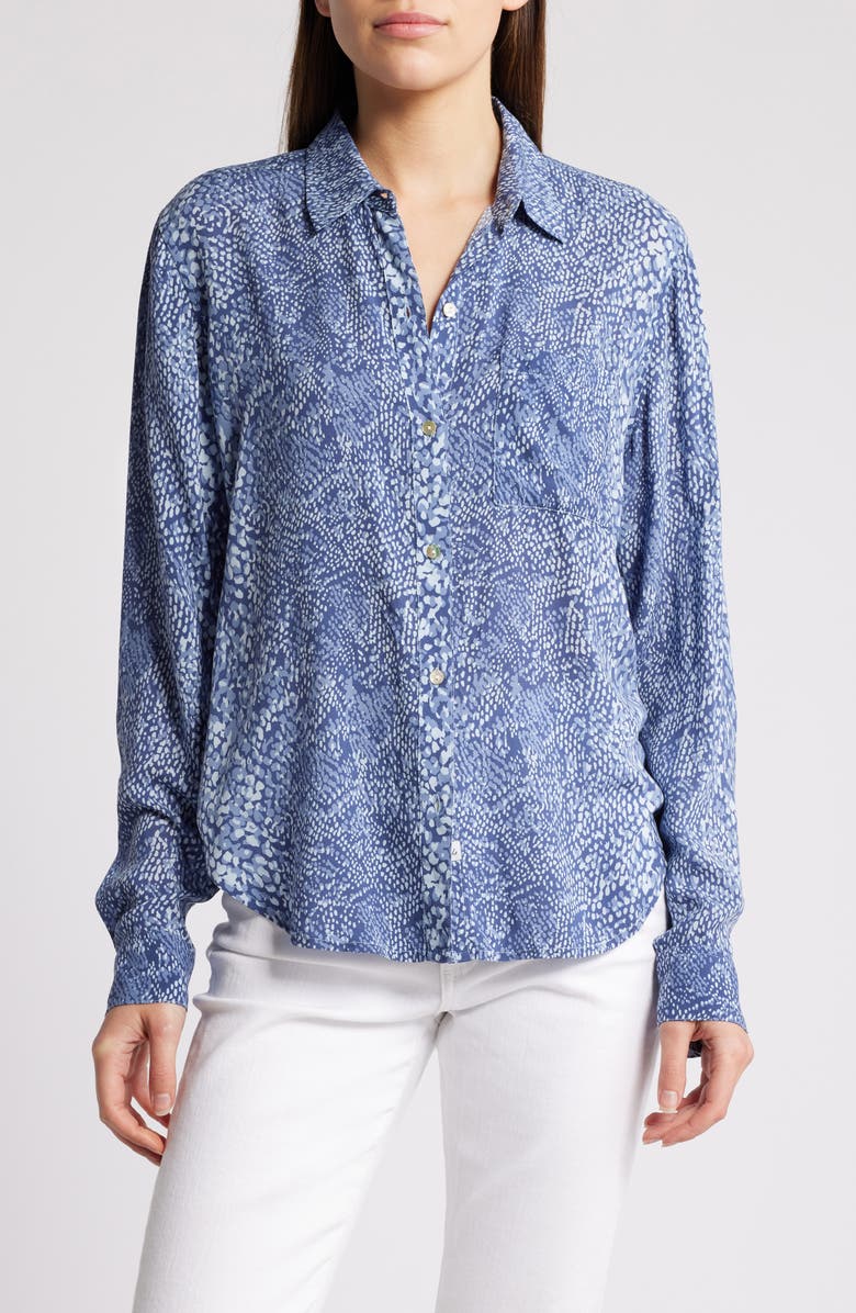Rails Josephine Snakeskin Print Button-Up Shirt, Main, color,