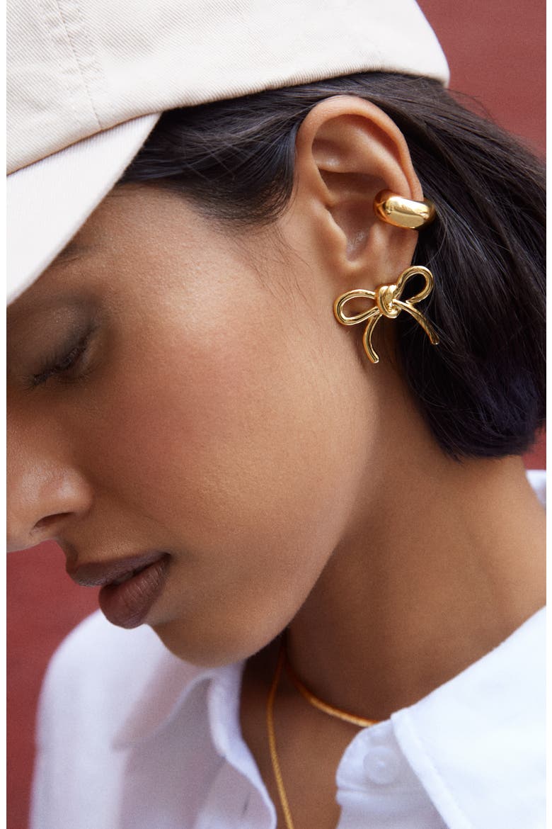 Bow Stud Earrings, Alternate, color, GOLD