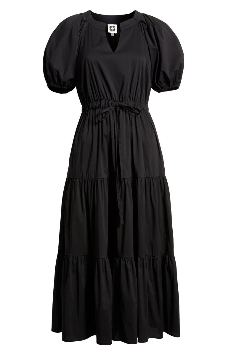 Anne Klein Tiered Puff Sleeve Midi Dress, Alternate, color,