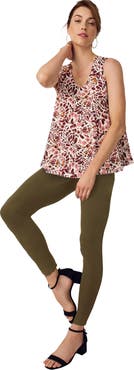 Jessica London Stretch Cotton V-Neck Trapeze Tank