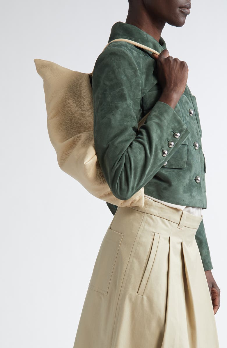 Altuzarra Origami Leather East/West Shoulder Bag, Alternate, color, Weizen