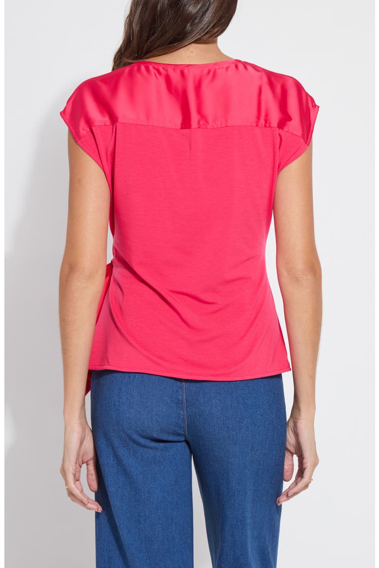Rosalia Tie Mix Media Top, Alternate, color, PINK MARTINI
