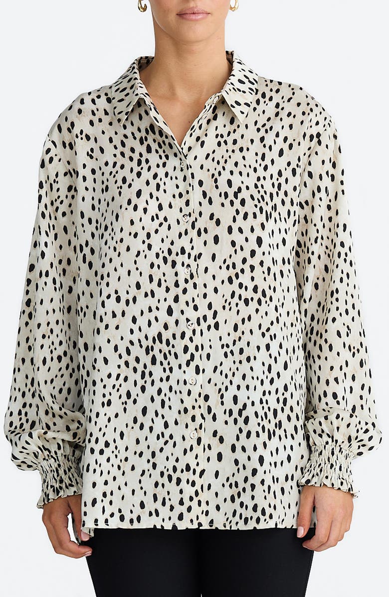Brave+True Audrey Print Relaxed Button-Up Shirt, Main, color,