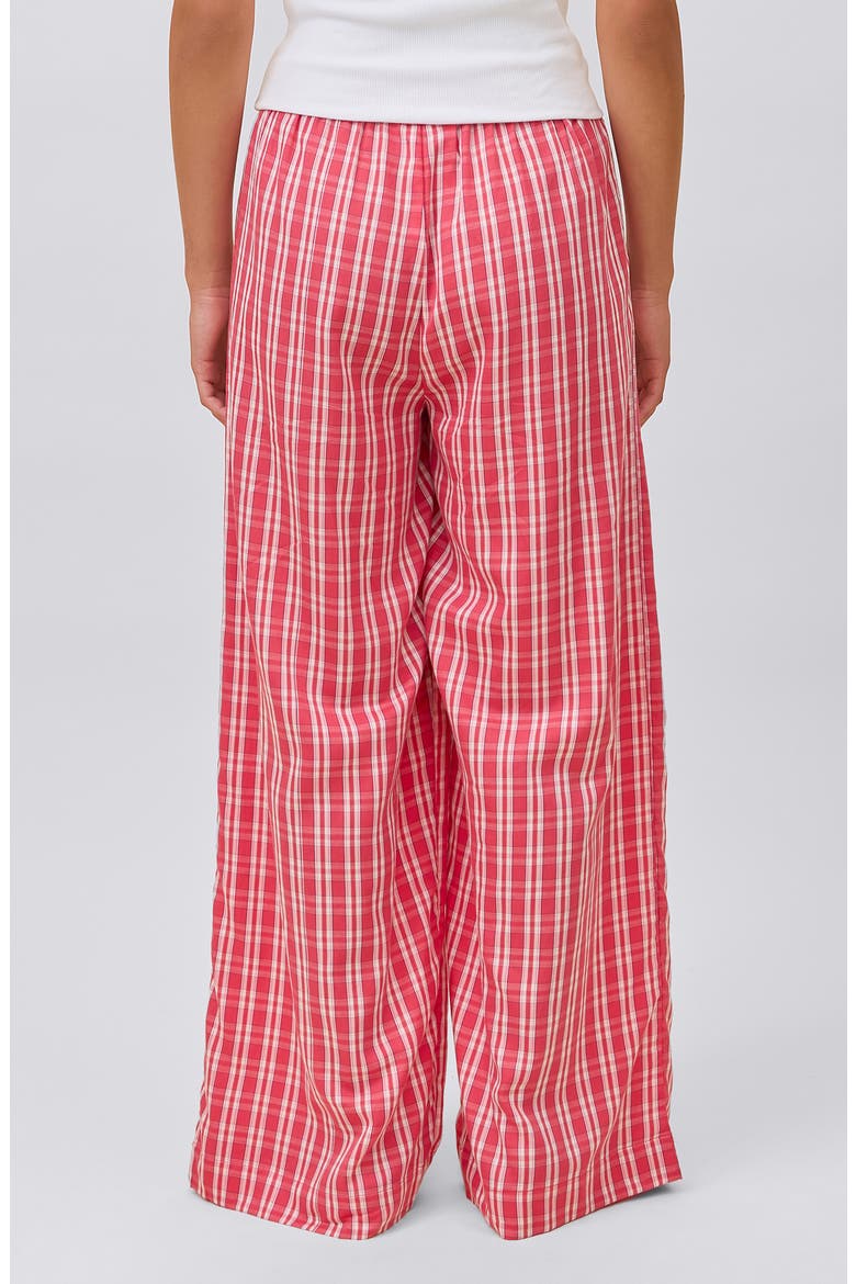 Holiday Plaid Cotton Sateen Pajama Pants, Alternate, color, BERRY RED