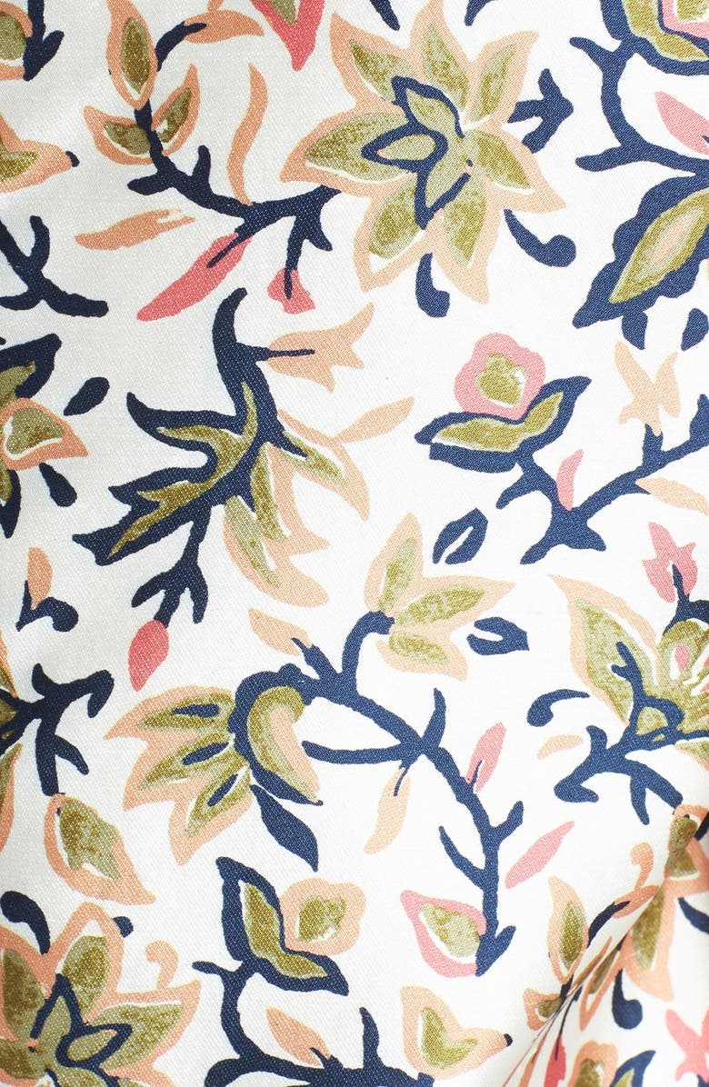 Tory Burch 'Esmeralda' Print Silk Shift Dress, Alternate, color, 