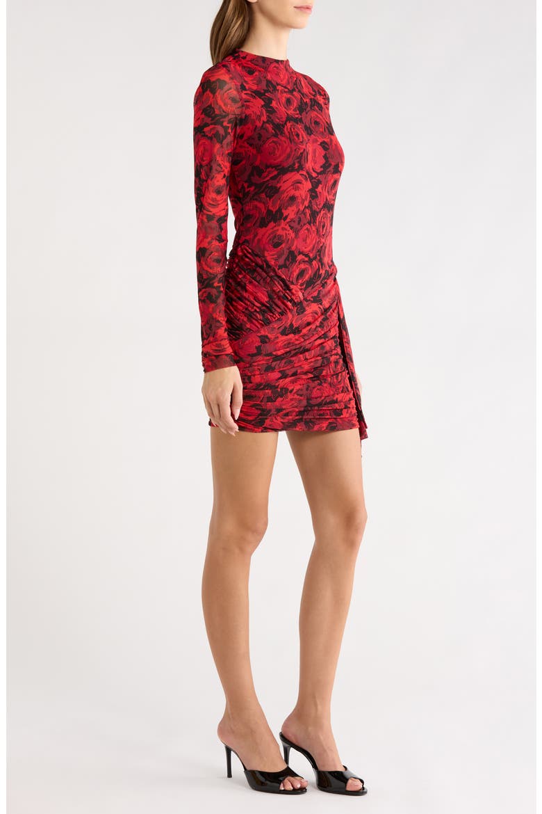 Melise Long Sleeve Floral Print Body-Con Dress, Alternate, color, ROSE KISSED