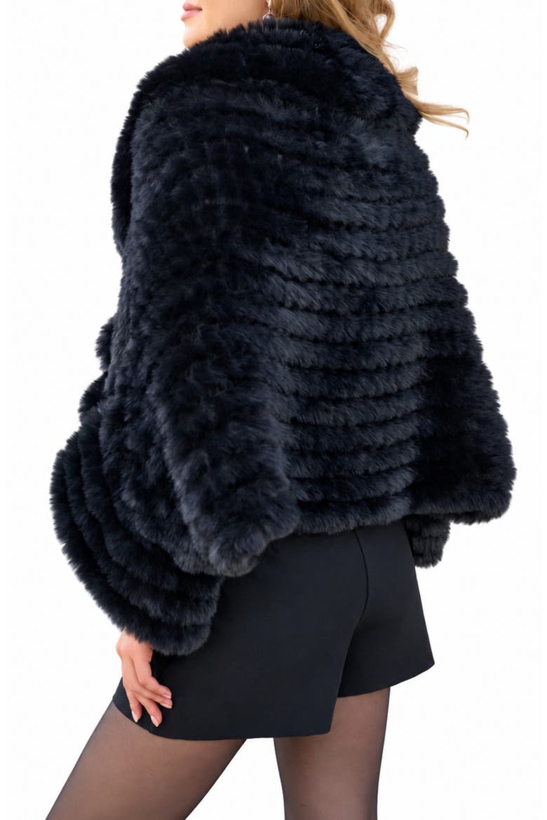 Luxe Faux Fur Cape, Alternate, color, BLACK