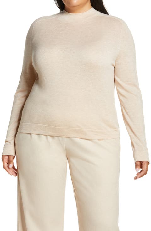 Seamless Wool Blend Pullover (Plus Size)