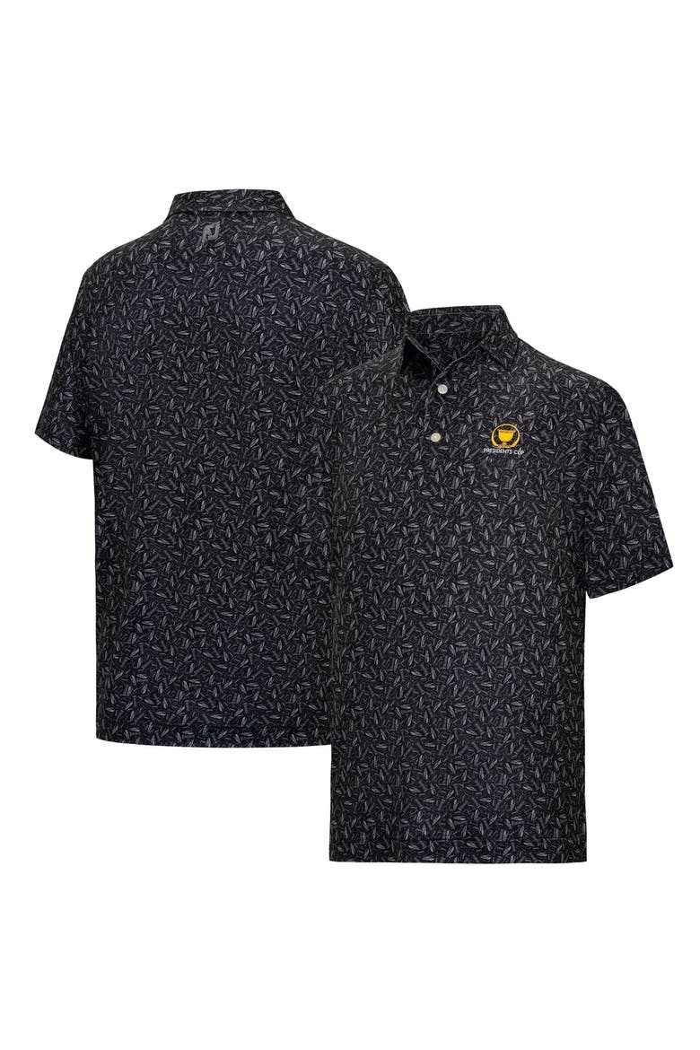 Men's FootJoy  Black Presidents Cup 2026 President's Cup ProDry Chicago Print Lisle Polo, Main, color, Black