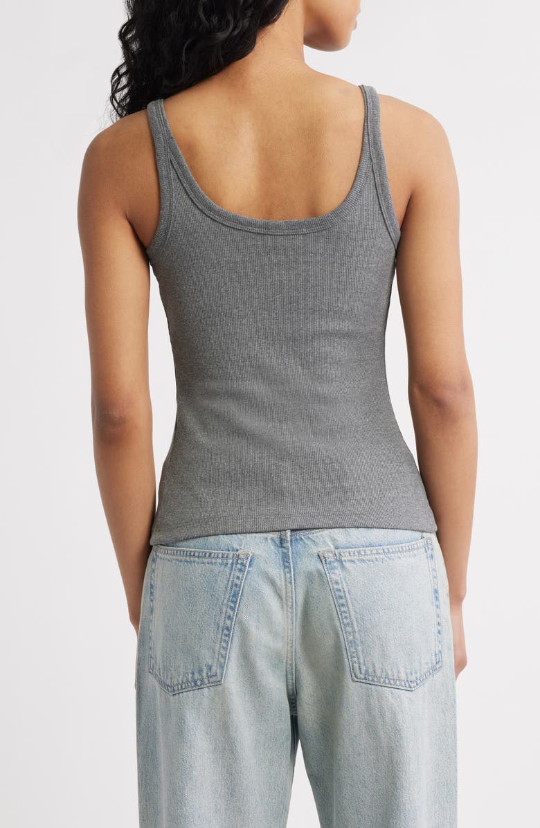 Topshop Rib Camisole, Alternate, color, Charcoal