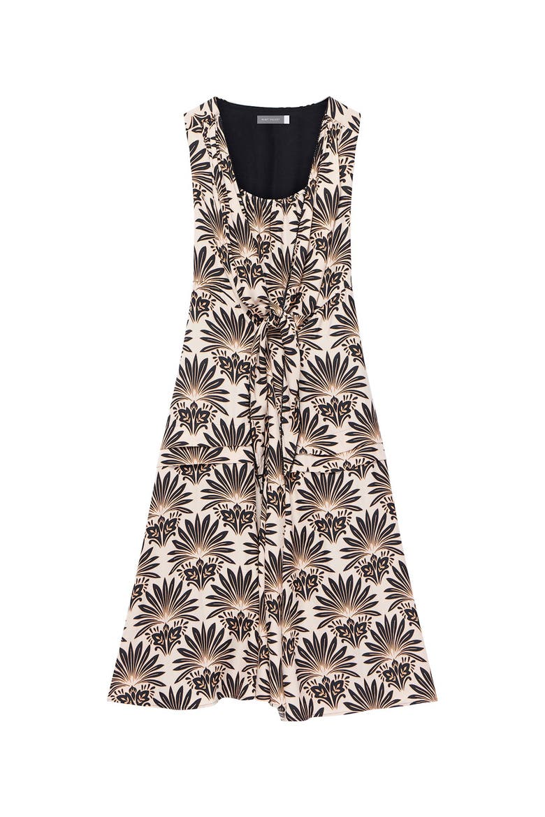 Floral Print Sleeveless Midi Dress, Alternate, color, Black
