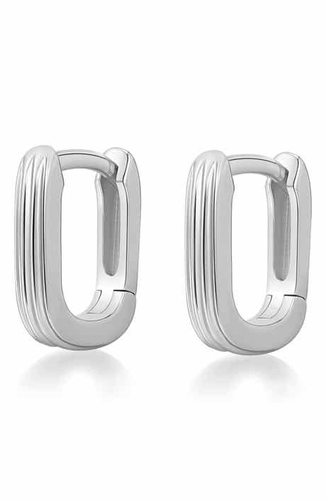 x Dezi The Mini Ridged Chain Link Huggie Earrings