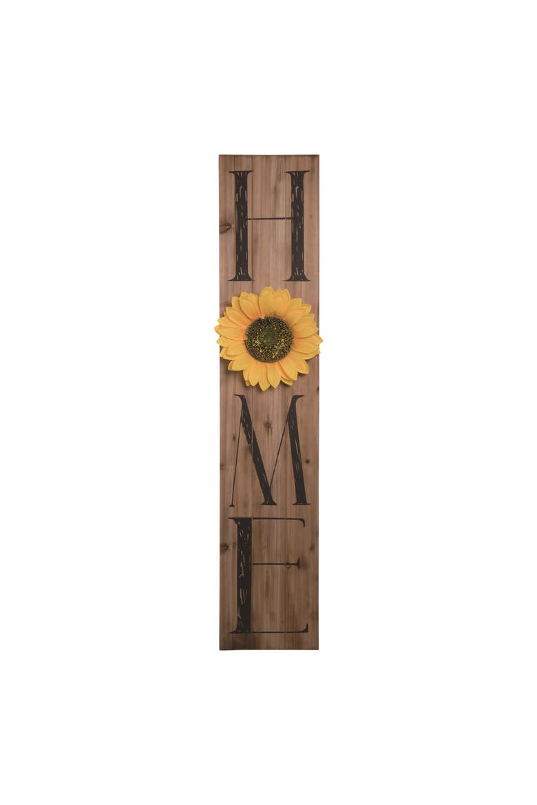 47.5 Inch Brown Spring Sunflower Porch Decor Freestanding Wood Sign for Spring Home Decoration, Main, color, Brown