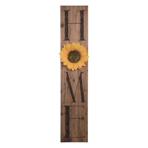 47.5 Inch Brown Spring Sunflower Porch Decor Freestanding Wood Sign for Spring Home Decoration